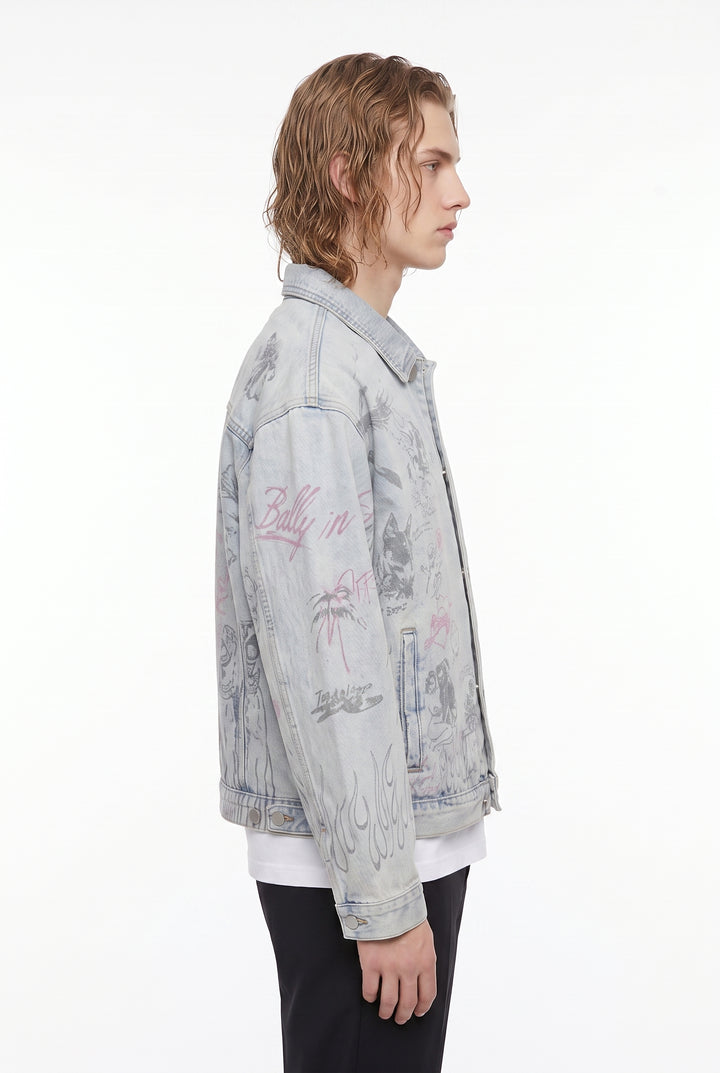 Graphic Denim Jacket na2806