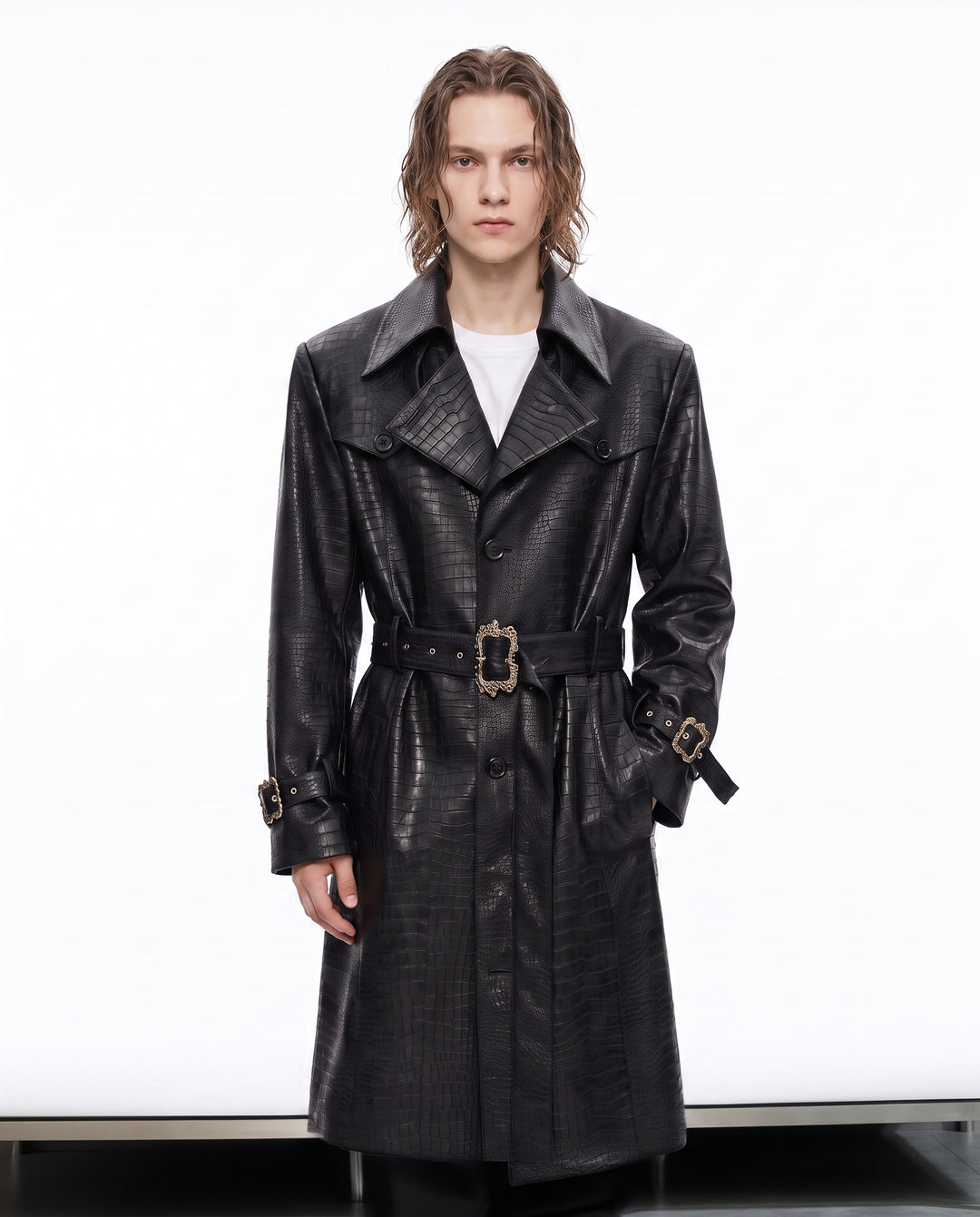 Leather Trench Coat na2990