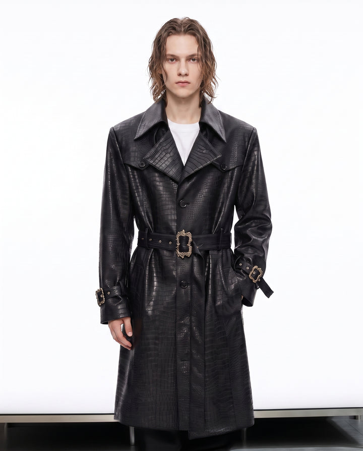 Leather Trench Coat na2990