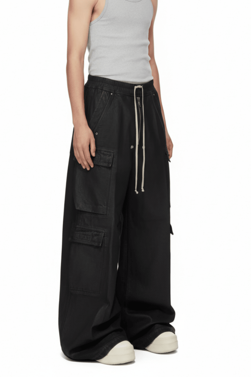 Leather Touch Cargo Trousers  na2373