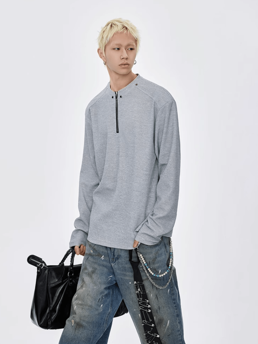 long-sleeved half-zip T-shirt na1947