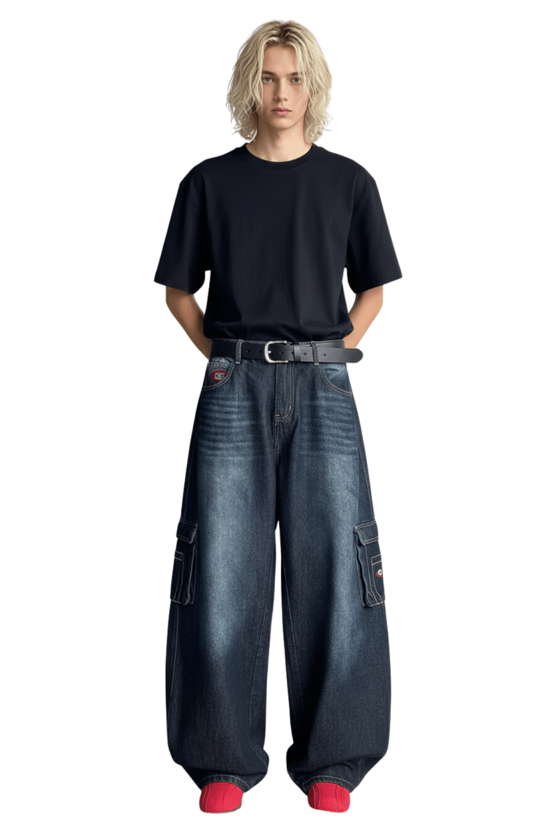 Loose Fit Utility Cargo Jeans na2406