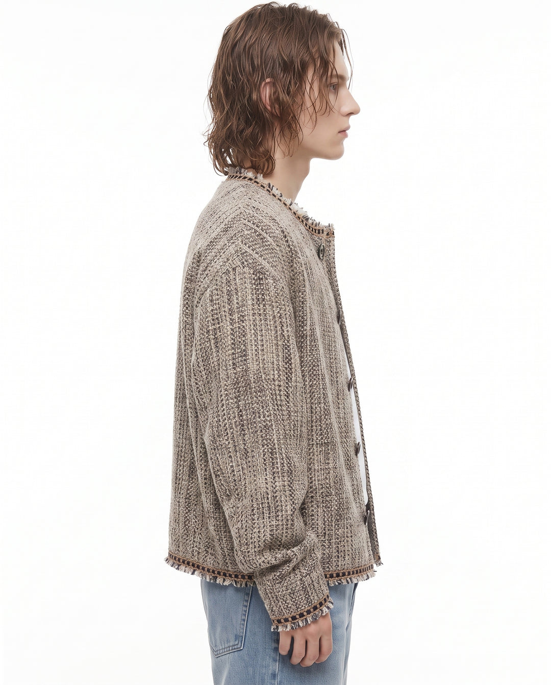 Fringe Tweed Jacket na3009