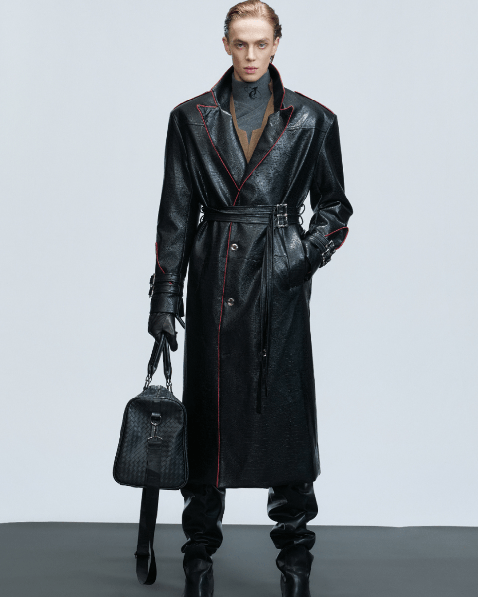 [ArguE CulturE] Noir Blade Leather Trench na2258