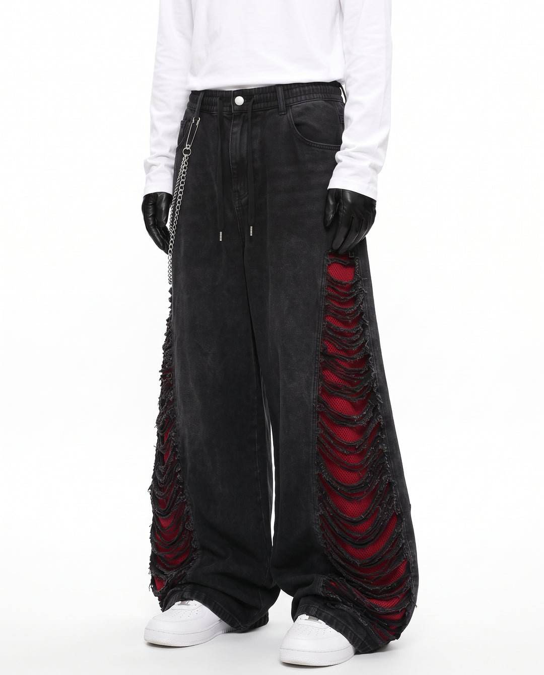 Distressed Wide Pants na3215