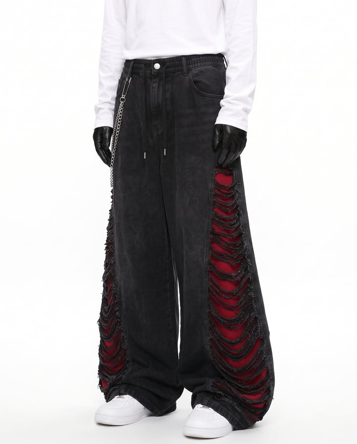 Distressed Wide Pants na3215