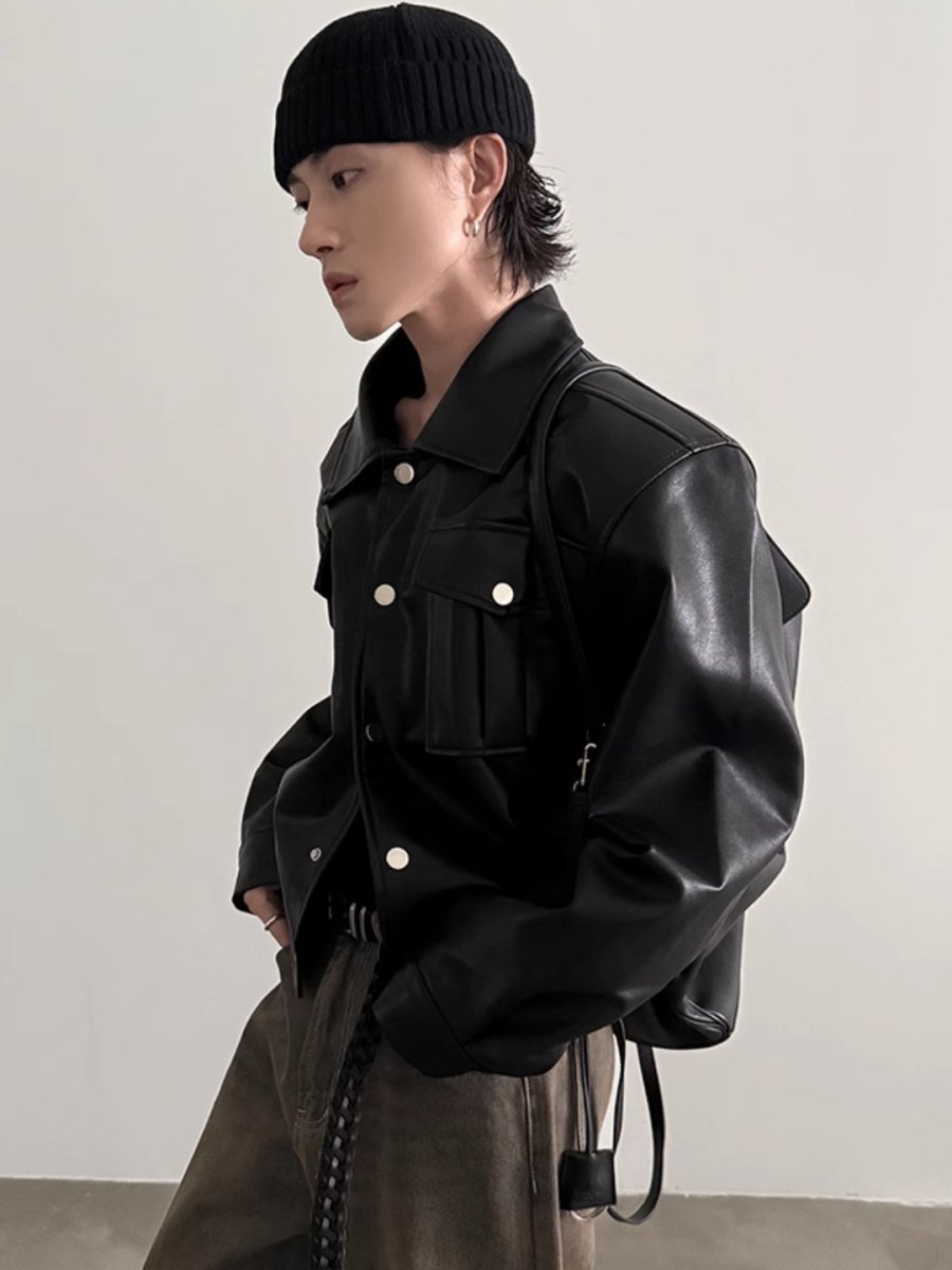 【GENESISBOY】 pu leather jacke na1535