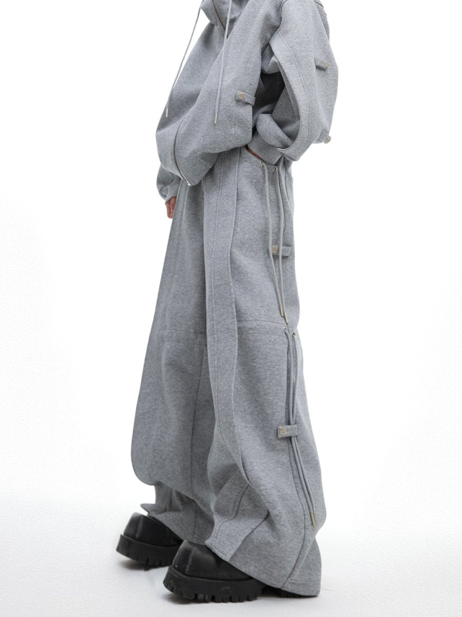 [CultureE] loose hooded sweater Jacket + Bottoms na1459 