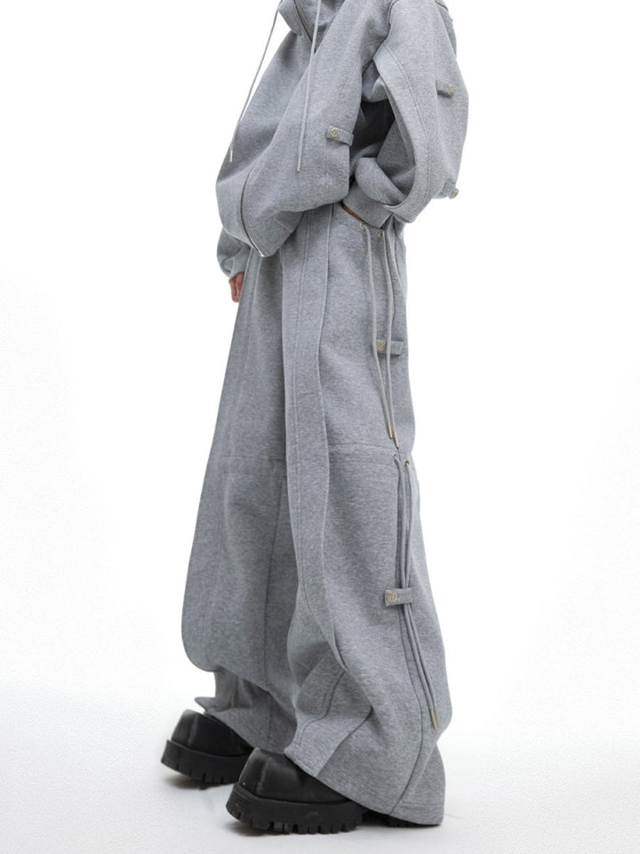 【CulturE】 loose hooded sweater Jacket + Bottoms na1459 