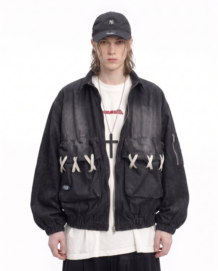 Laced Denim Jacket na3217