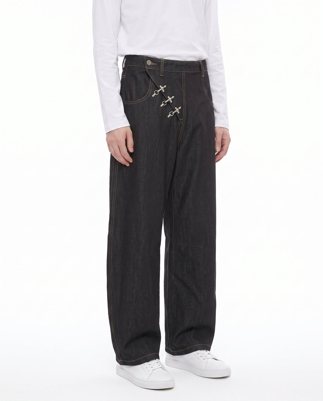Buckle Wide Jeans na3018