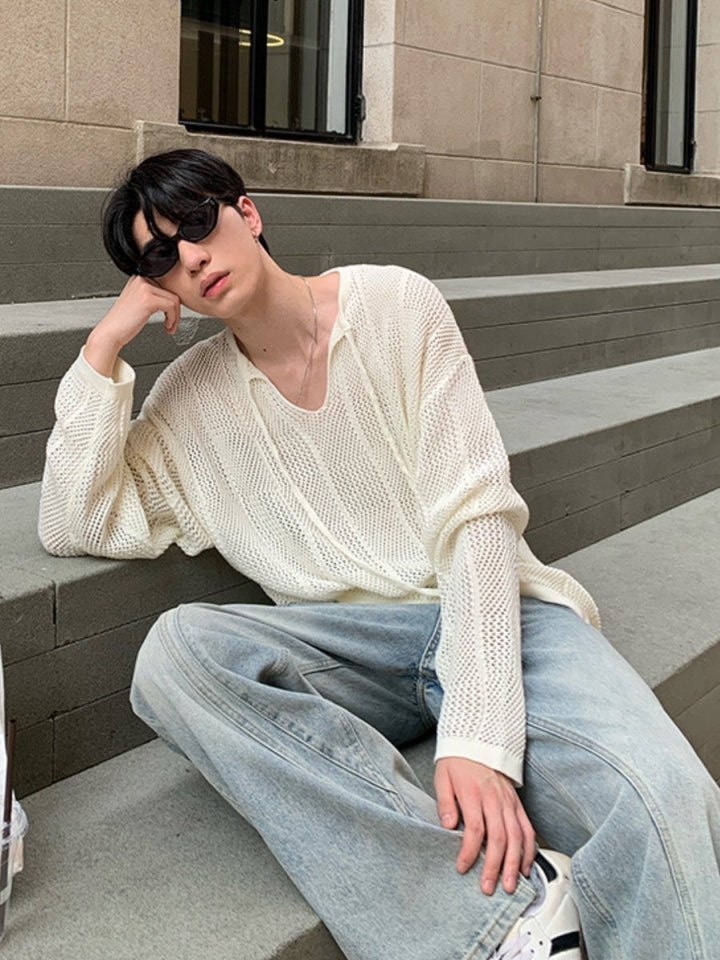 [ONELYC1NS]V-neck niche long-sleeved na1429