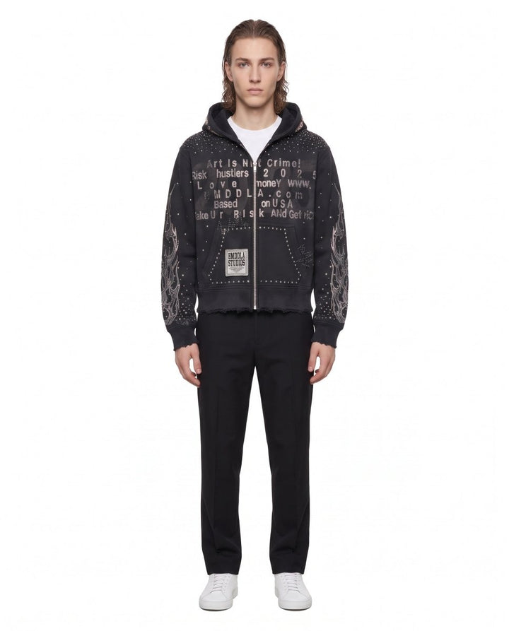 Studded Zip Hoodie na3228