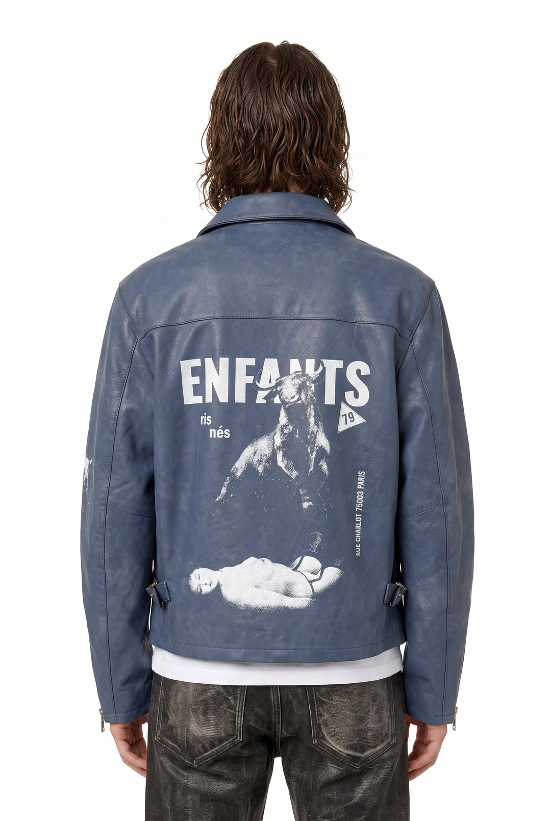 Graphic Leather Jacket na2833