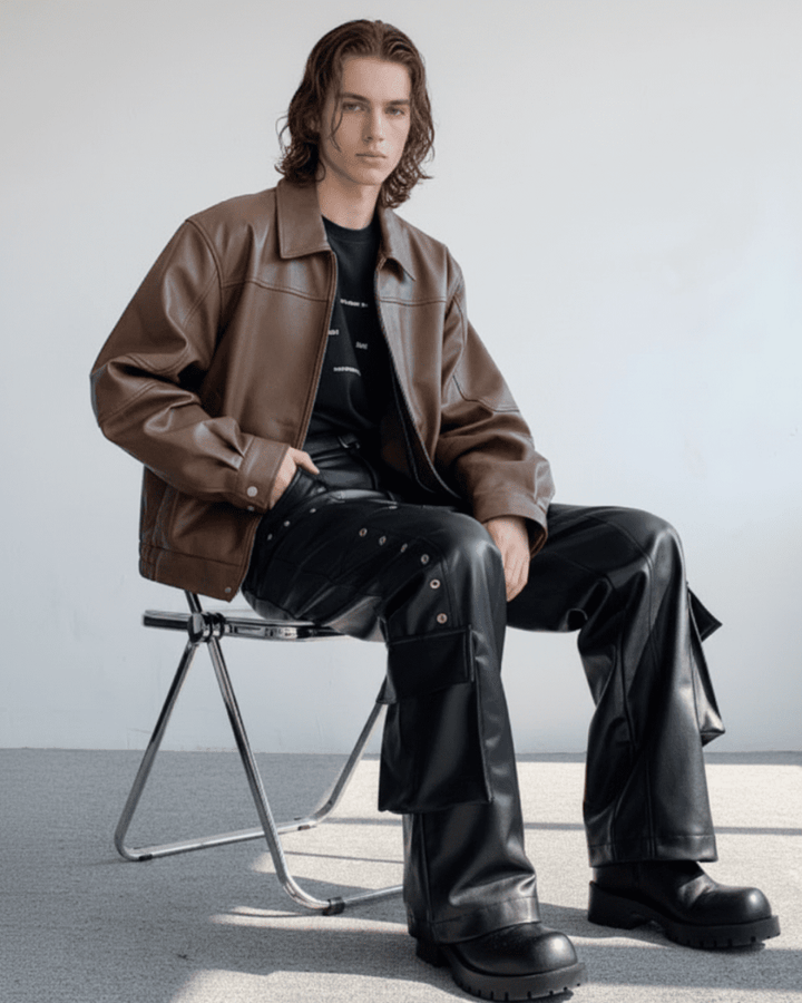 FORGE RIVET LEATHER PANTS na2308 