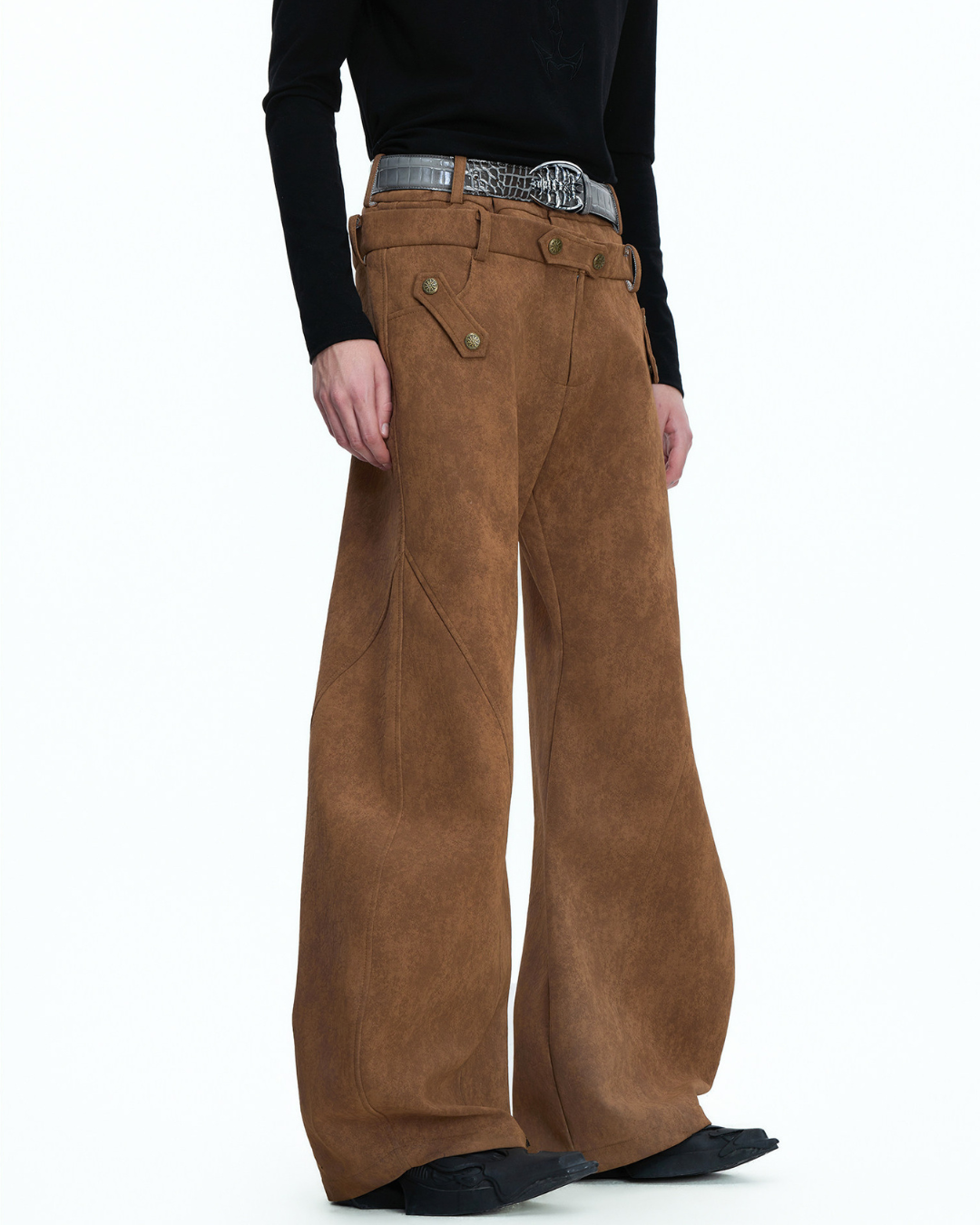 [ArguE CulturE] Brown Suede Buggy Pants na2286