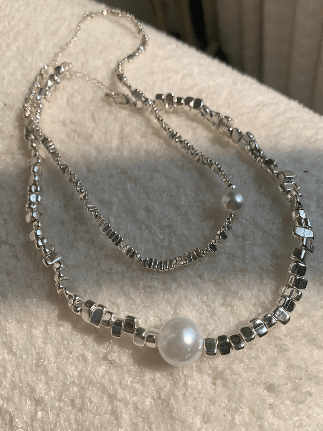 pearl jewelry simple silver necklace na1297
