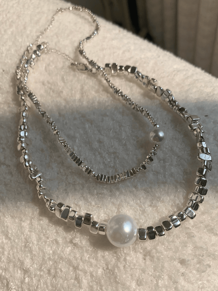 pearl jewelry simple silver necklace na1297