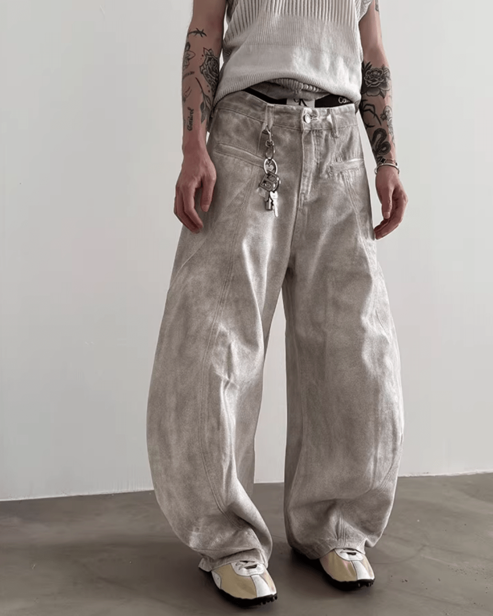 Heavyweight old-wash jeans na1980