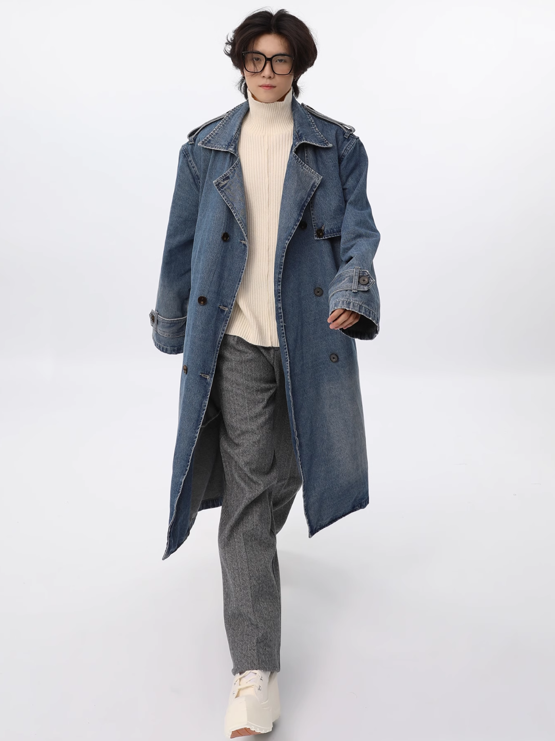 【FUTUREBOY】long demim coat  na1707