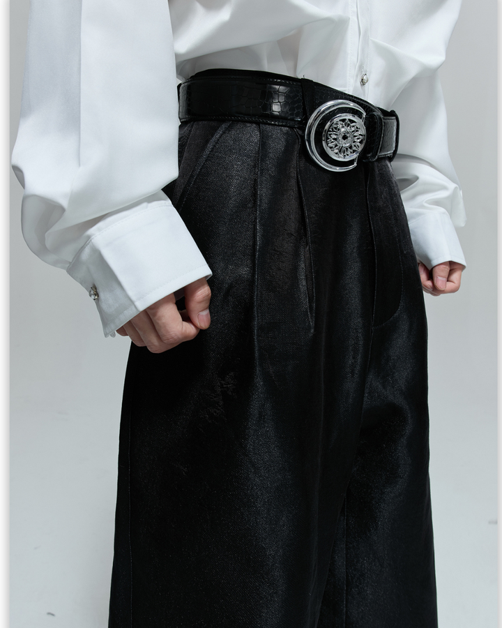 [ArguE CulturE]Luxe Sheen Wide Trousers na2268