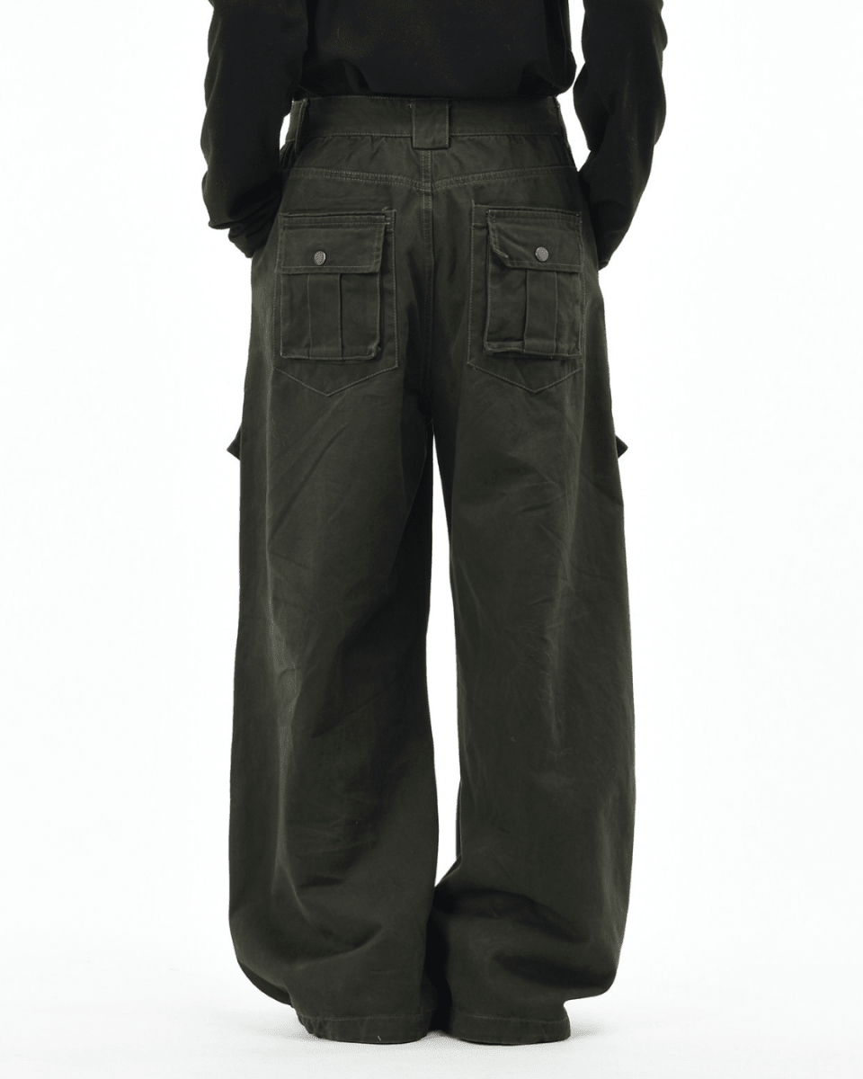 Bandana Strap Wide Cargo Pants na2338