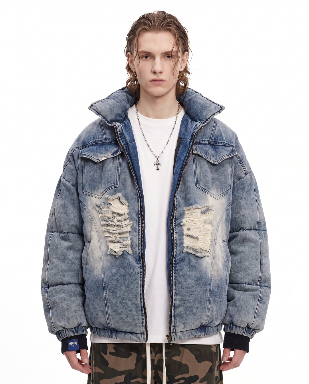 Distressed Denim Jacket na3222