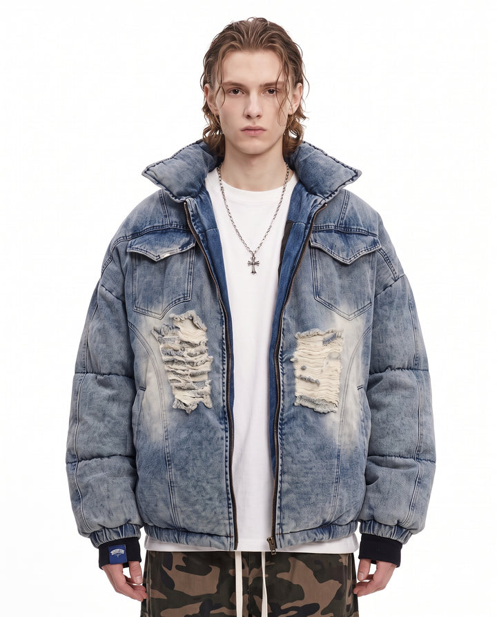 Distressed Denim Jacket na3222