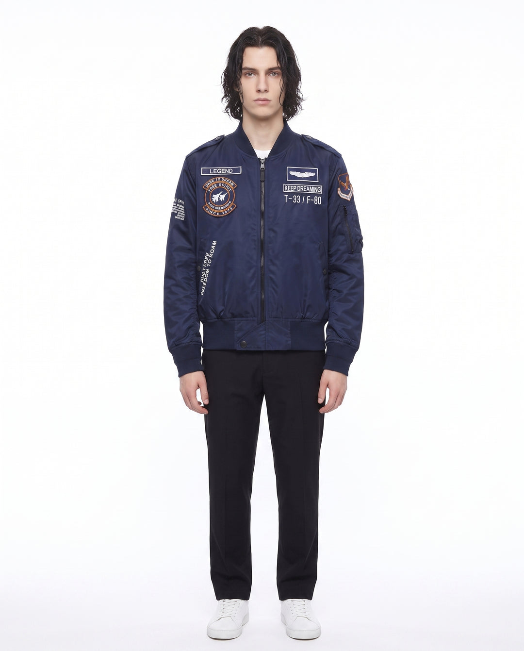 Patched Bomber Jacket na2988