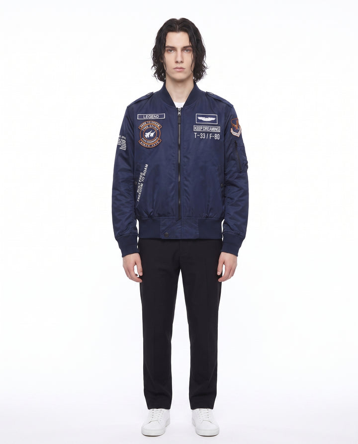 Patched Bomber Jacket na2988