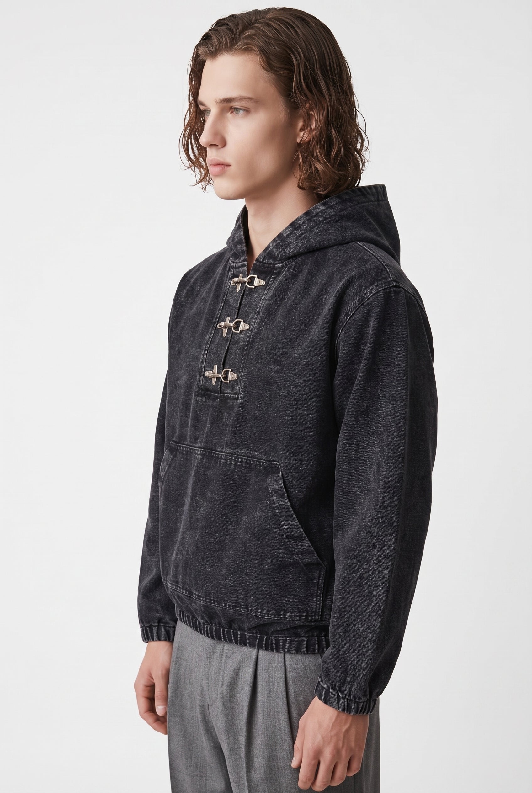 Buckle Denim Hoodie na2781