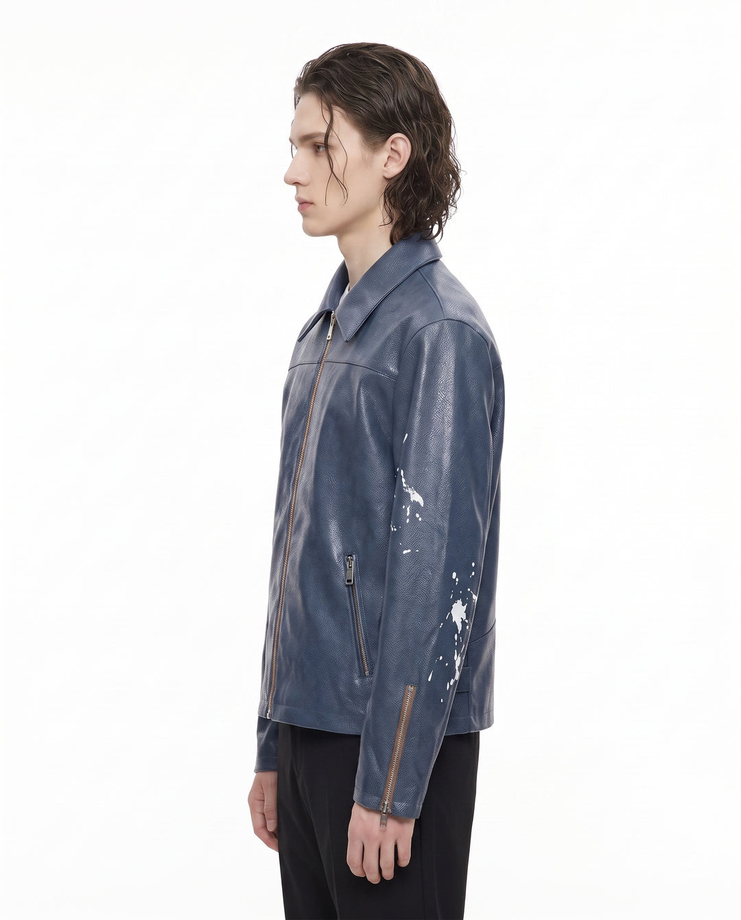Blue Leather Jacket na2952