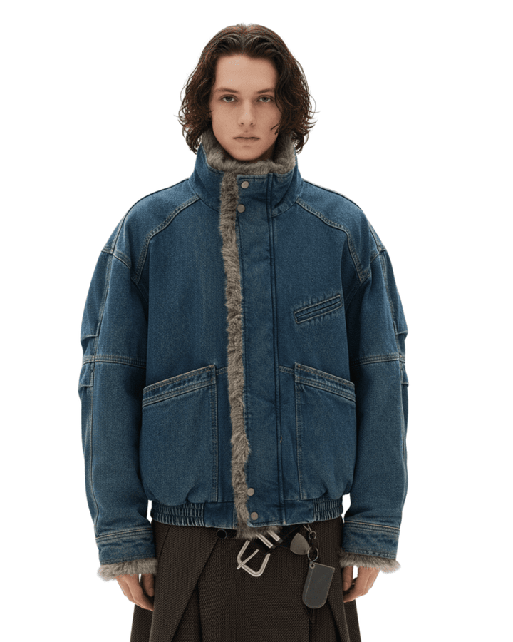 Fur Edge Denim Jacket na2313