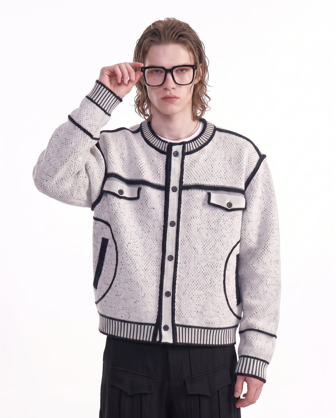 Piped Knit Cardigan na2931
