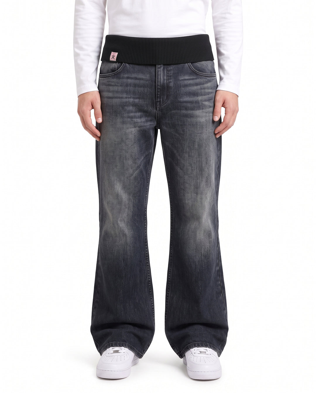 Foldover Wide Jeans na2991