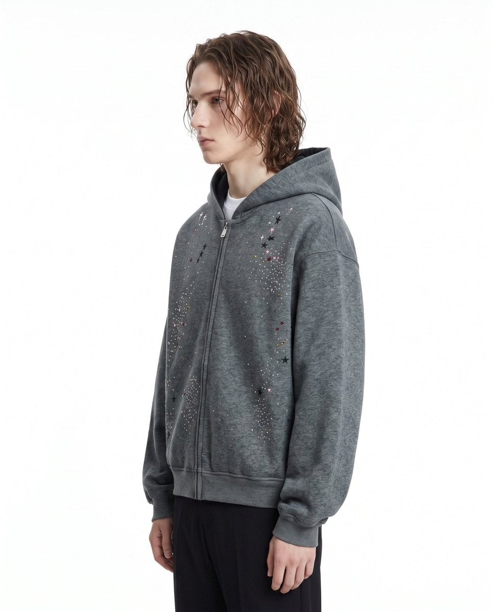 Rhinestone Zip Hoodie na3022