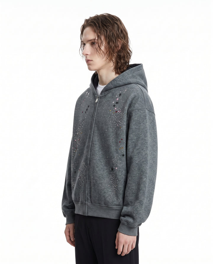 Rhinestone Zip Hoodie na3022