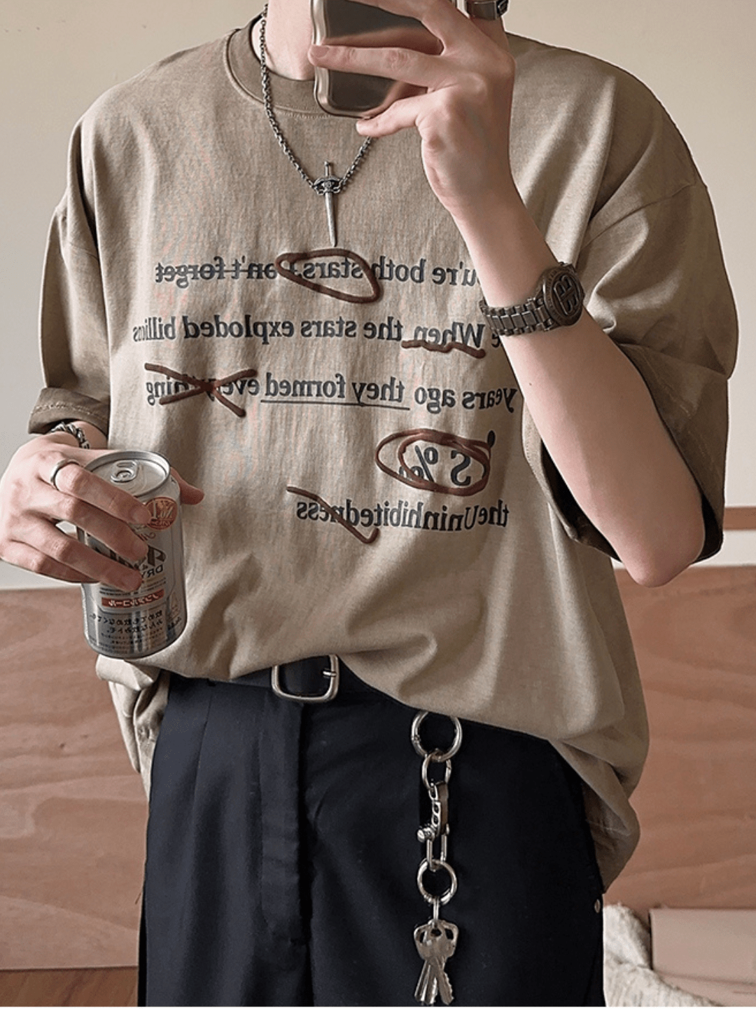 【JH HOMME】graffiti short-sleeved T-shirt na1321