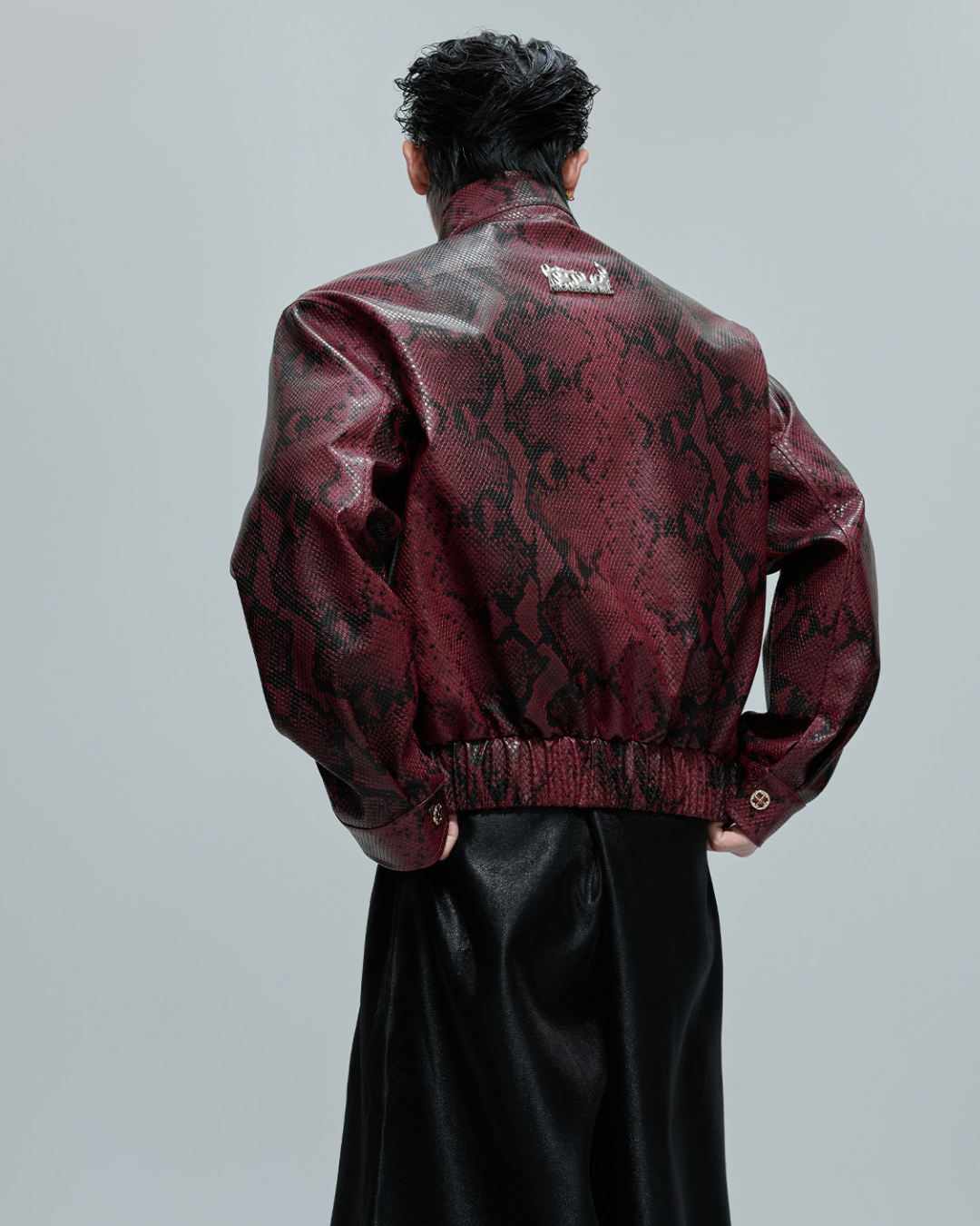 [ArguE CulturE] CRIMSON PYTHON LEATHER JACKET na2293
