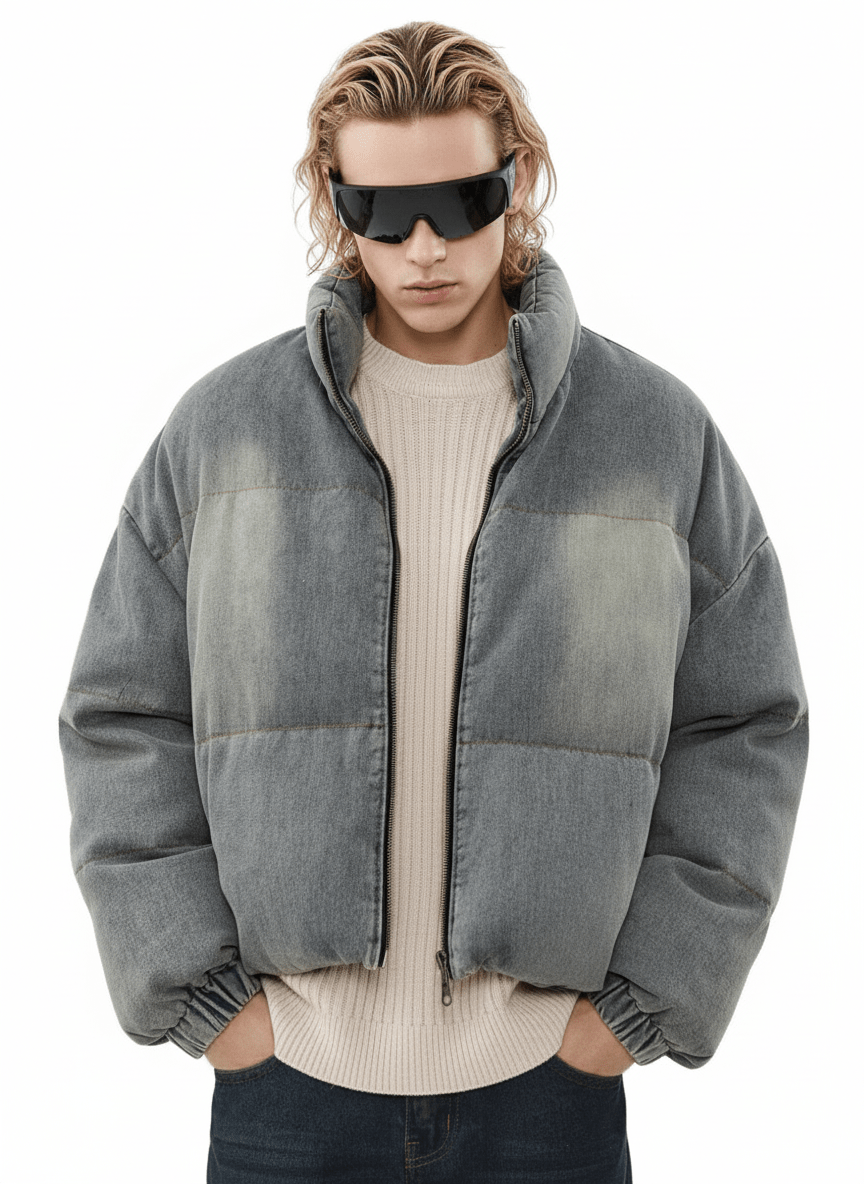 [MRNEARLY] washed denim down jacket na1757