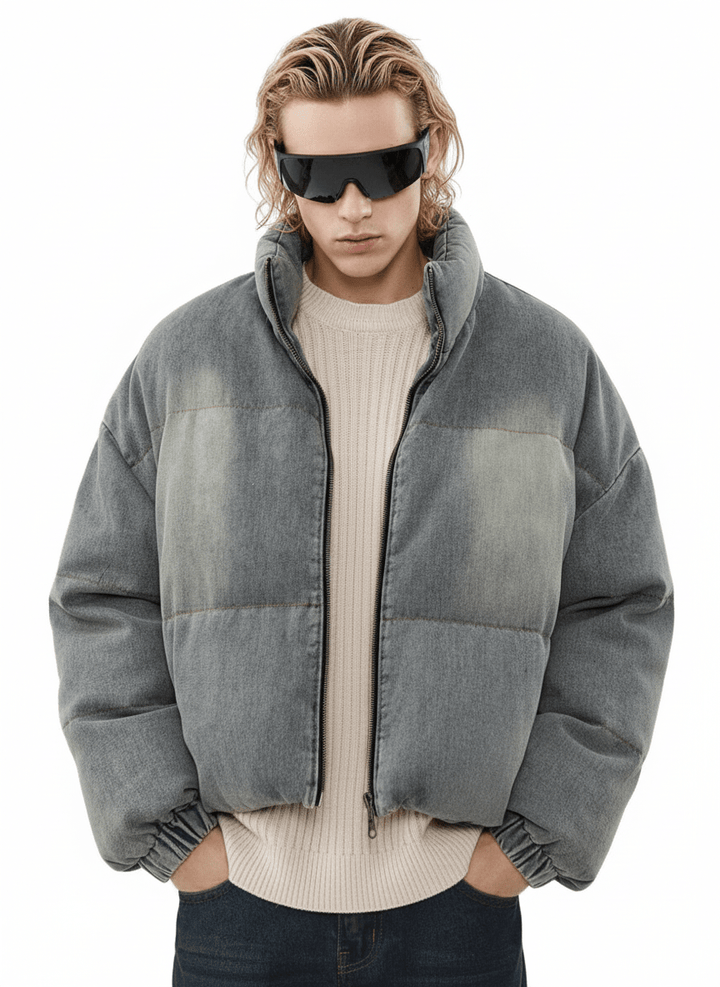 [MRNEARLY] washed denim down jacket na1757