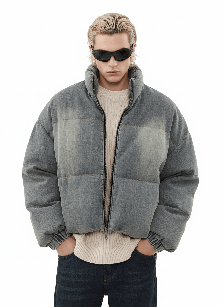 [MRNEARLY] washed denim down jacket na1757