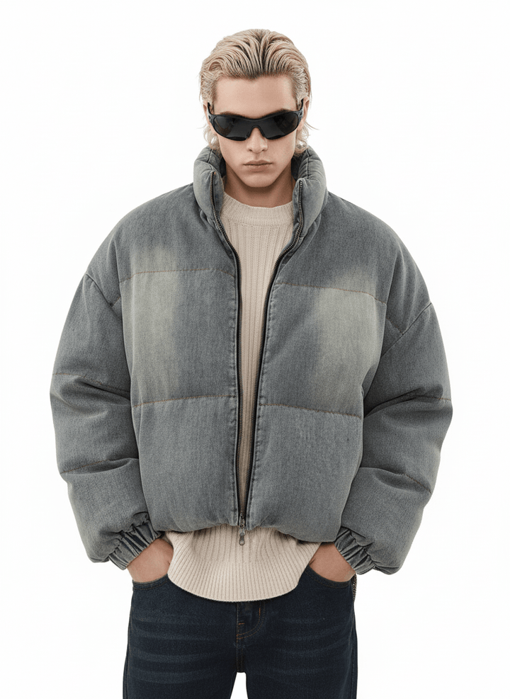 [MRNEARLY] washed denim down jacket na1757