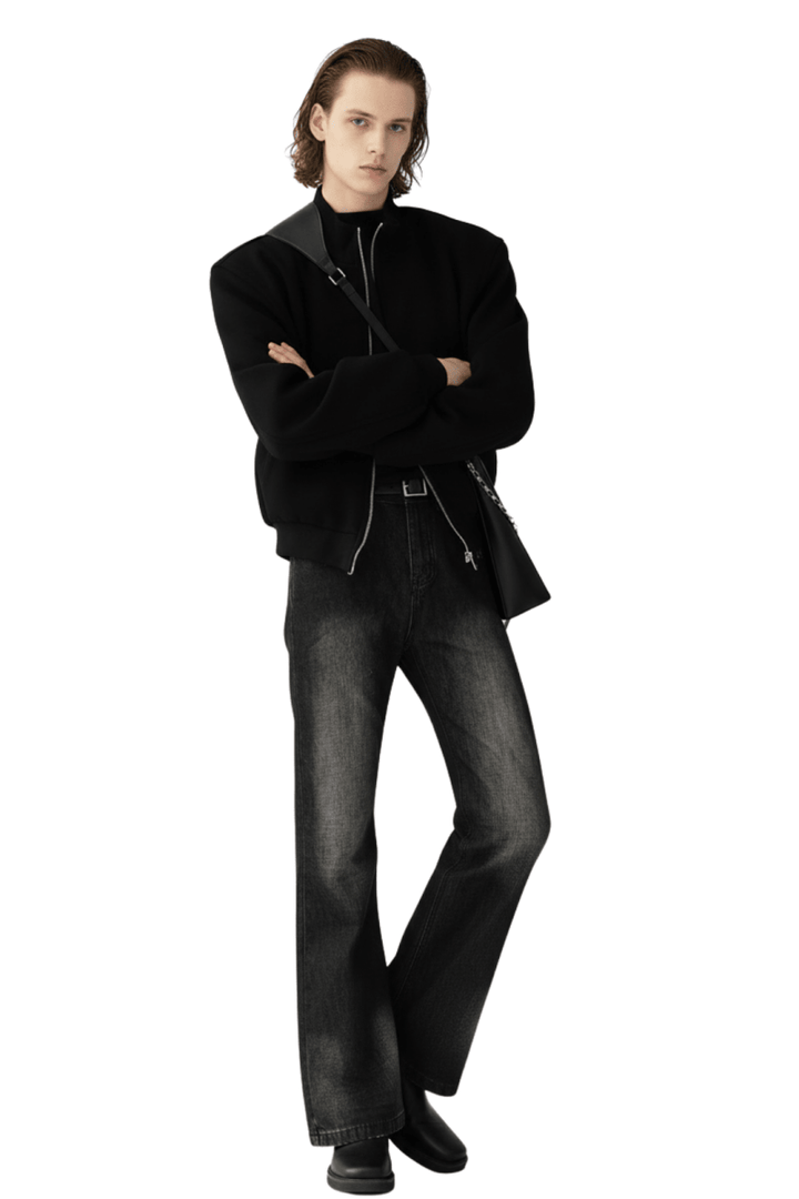 Grunge Wash Flare Jeans na2429