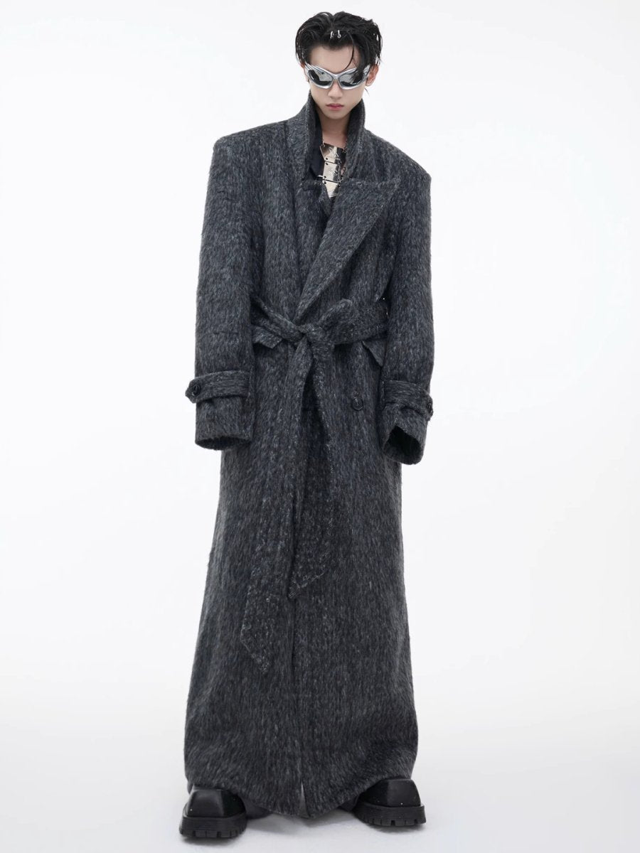 【CulturE】tweed loose long trench coat  na1578