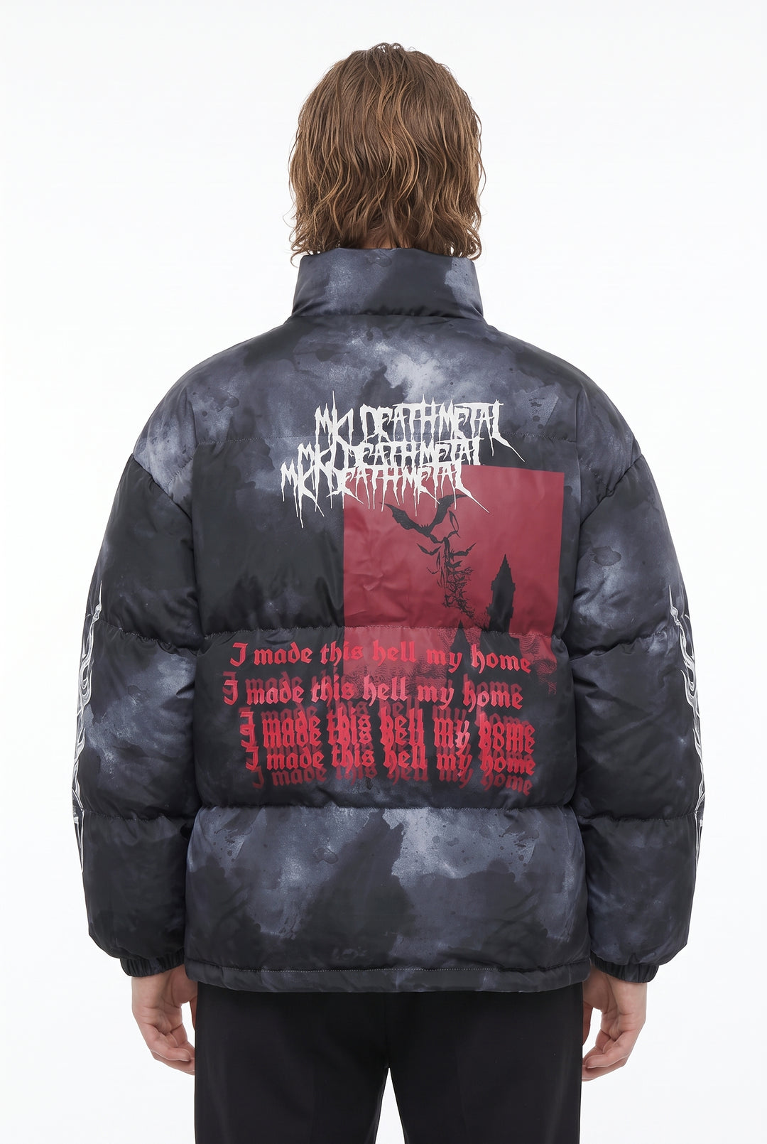 Graphic Puffer Jacket na2829