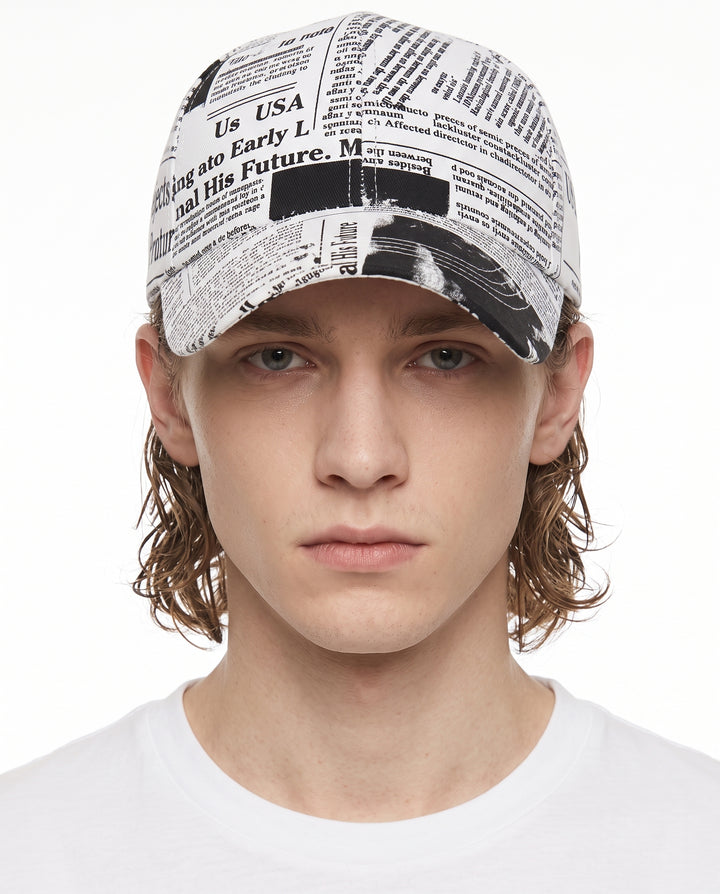 Newspaper Print Cap na2970
