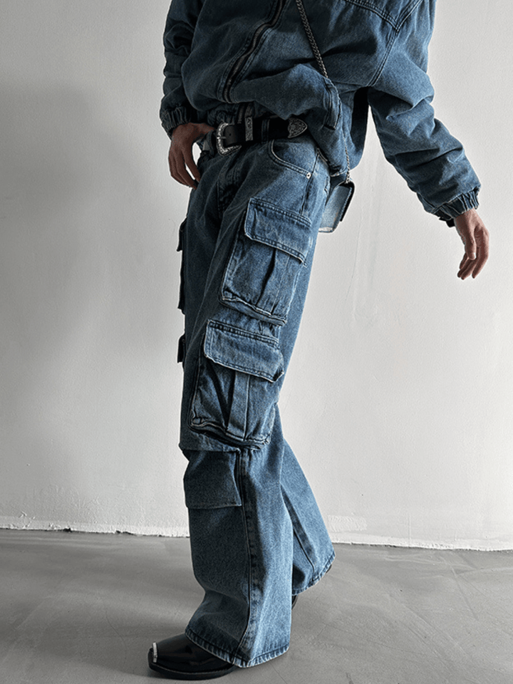 [GENESISBOY] Heavy Wash Multi-Pocket Jeans na983