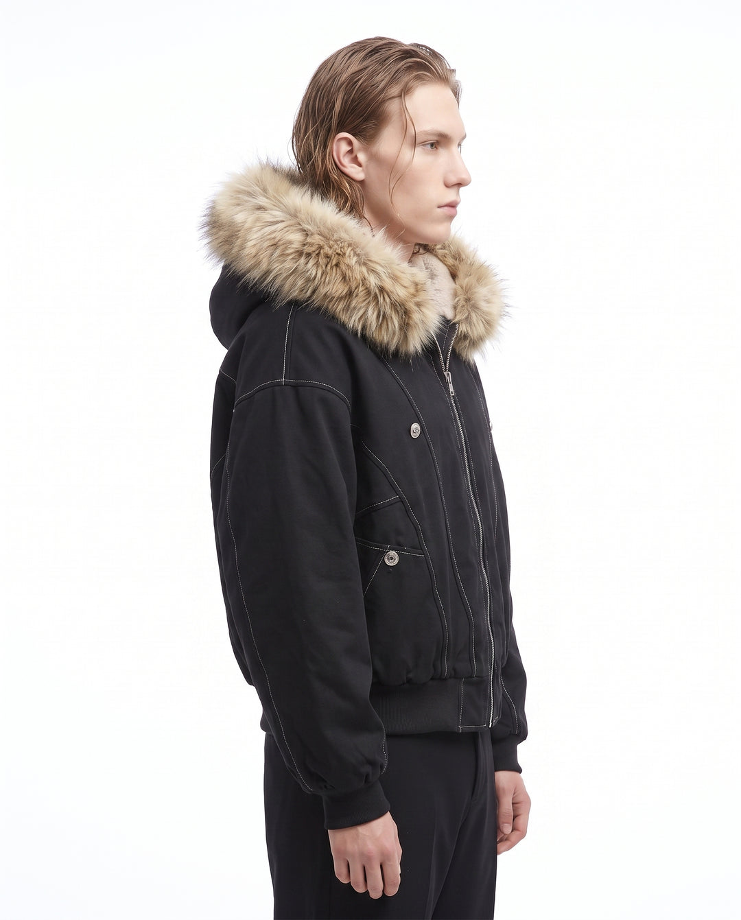 Fur Hooded Jacket na3064