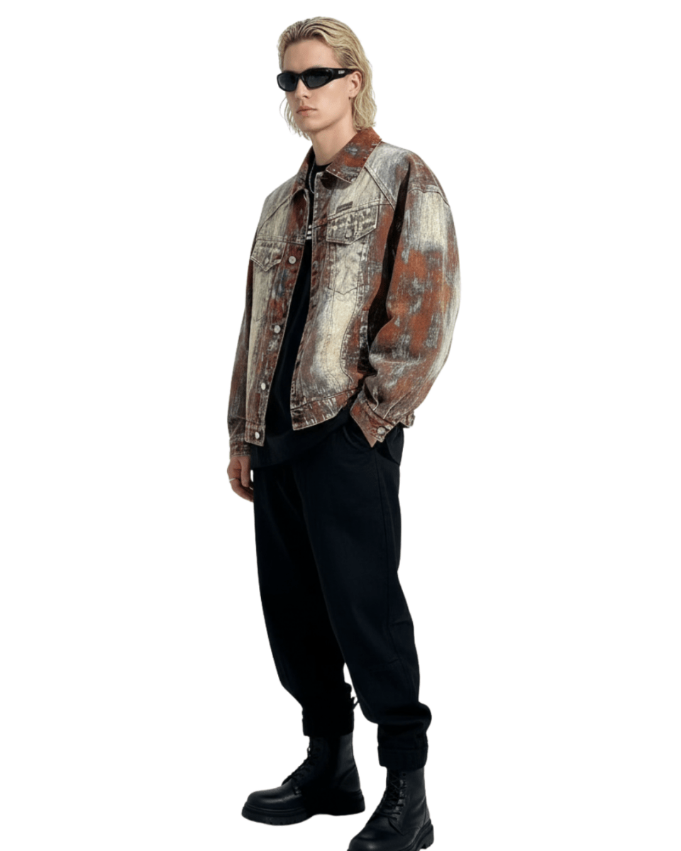 Nanostudio Rust Fade Art Denim Jacket (na2212)